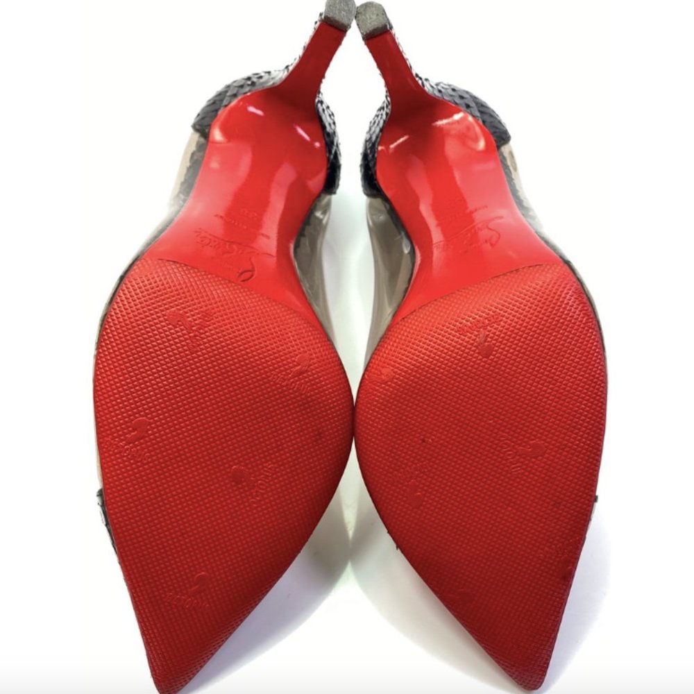 Christian Louboutin Un Bout 100 Python Pumps 38 - image 4